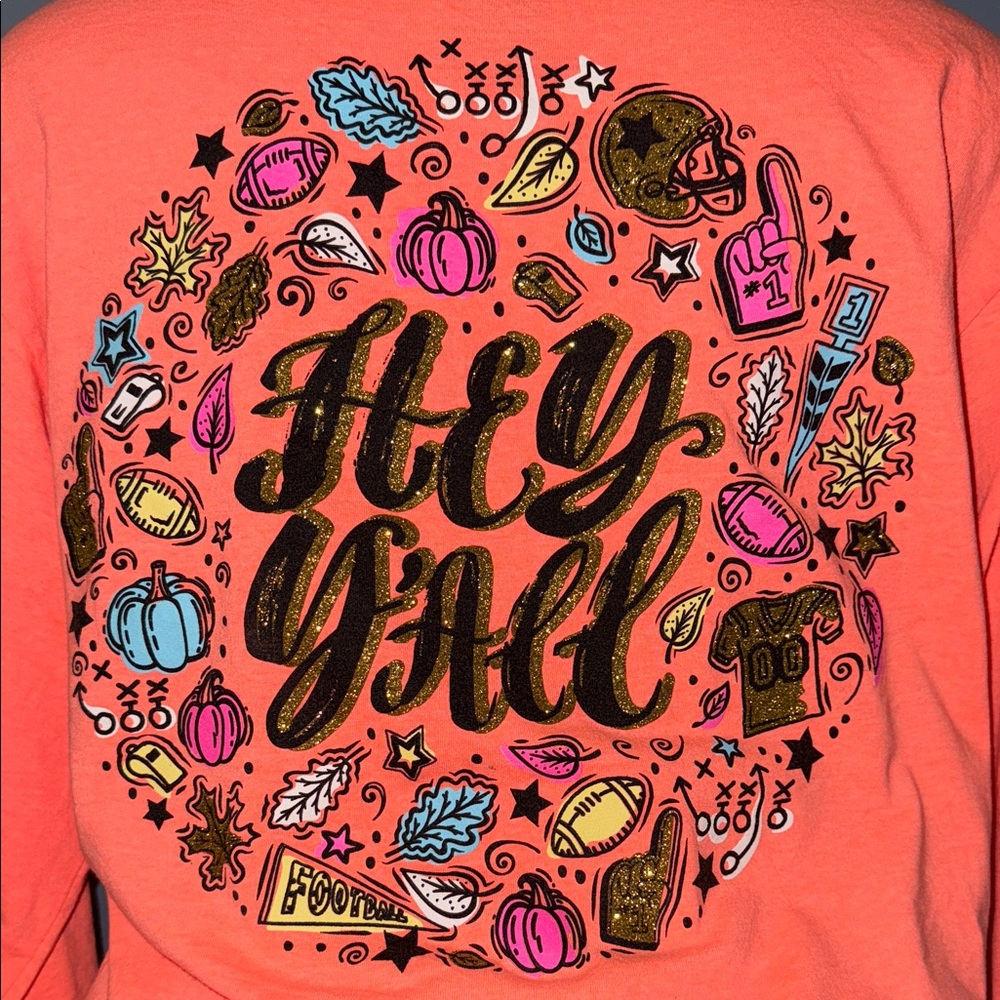Women's Coral Southern Y’all Long Sleeve Tee - Size Medium - Picture 3 of 5